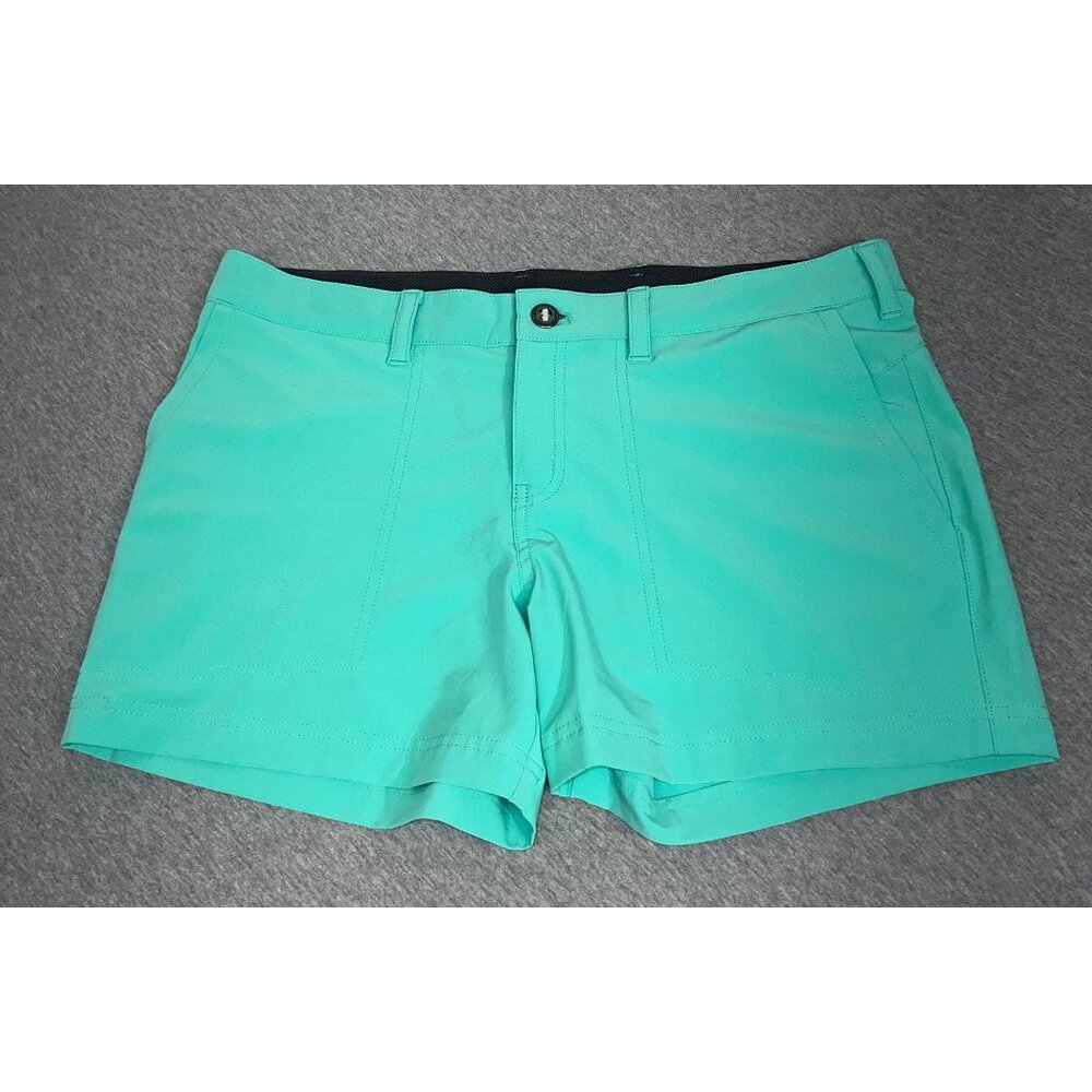 Patagonia Womens Turquoise Stretch Shorts Size 8 Lightweight QuickDry Zip Pocket